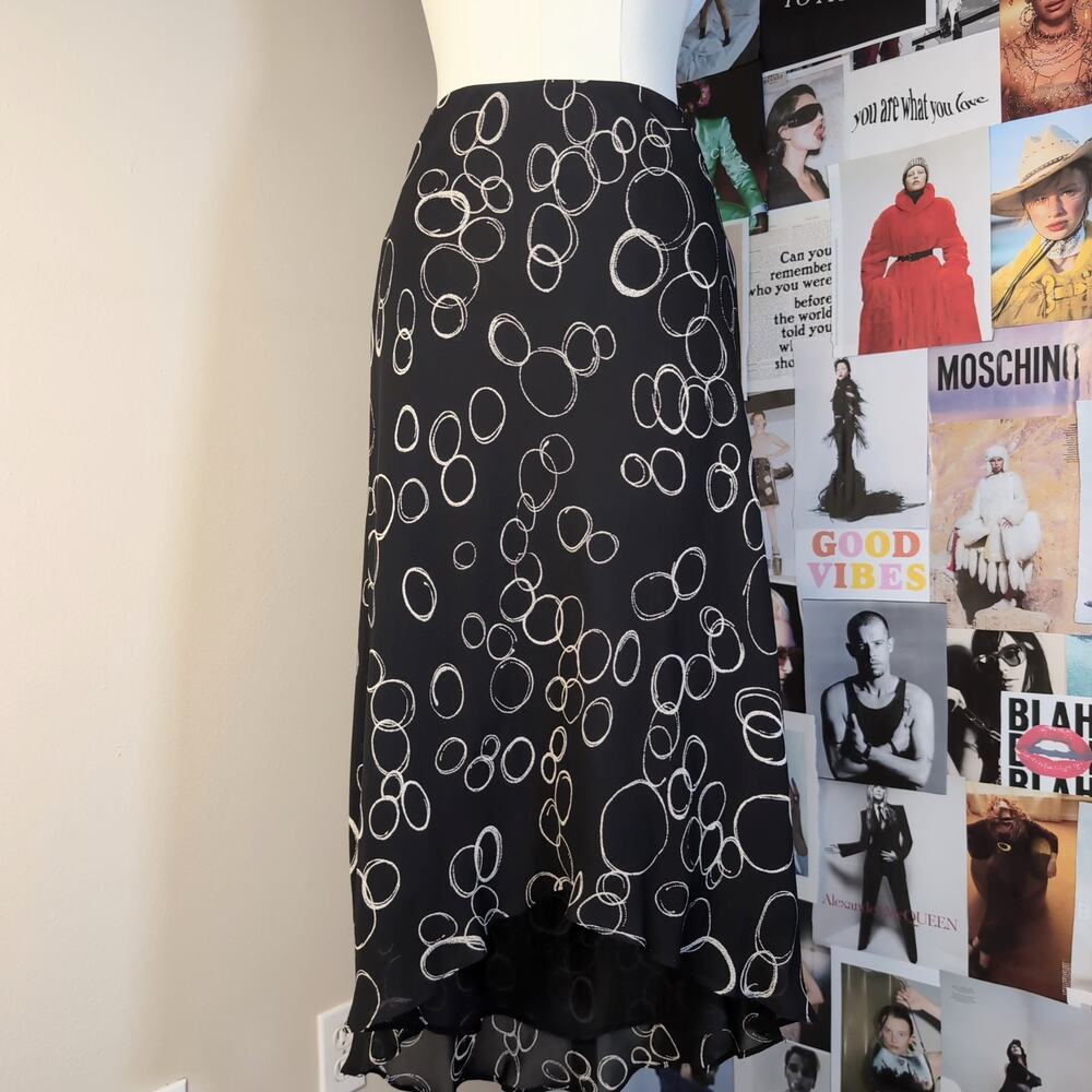 Black Skirt With White Circles